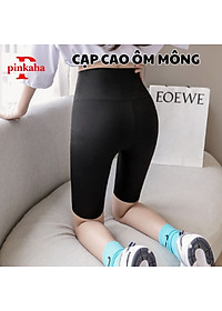 Quần Legging Lửng Siêu Co Giãn Thoáng Mát Nâng Mông Siêu Hót Siêu Đẹp Ngố Nữ Cạp Cao Vải Cotton Cao Cấp