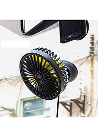 Quạt mini để trên xe oto, xe hơi, bàn làm việc, cổng USB tiện lợi, Mẫu quạt đôi