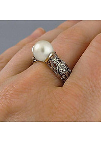 Nhẫn cá ngậm ngọc, thiết kế cổ điển kiểu nhật, chất liệu hợp kim, Kèm HỘP ĐỰNG CẨM TÚ