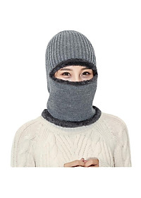 Mũ len trùm đầu ninja lót lông che kín cổ gáy ấm áp mùa đông thích hợp nam và nữ