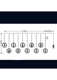 Dây LED Rèm Trang Trí Giáng Sinh 10 Chi Tiết Ngang 3m