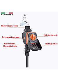 Bộ tưới cây tự động 20 béc tưới nhỏ giọt kèm van hẹn giờ tưới tự động - Claber 8422 - DRIPKIT20TC