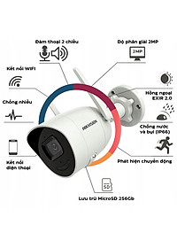 Camera Hikvision IP Wifi Ngoài Trời DS-2CV2021G2-IDW Đàm Thoại 2 Chiều - Hàng chính hãng