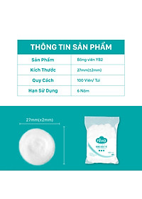 Combo 05 Gói 100 Bông Gòn Viên Tròn Y Tế NIVA Yb2 Đường Kính 27mm Nhét Tai Cho Phụ Nữ Sau Sinh