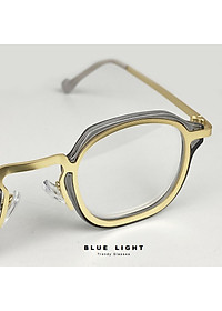 Gọng Kính Cận, Kính Giả Cận Nam Nữ Mắt Vuông Nhỏ Xíu, Độc Lạ, Full Đen, Trong Suốt - BLUE LIGHT