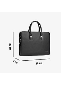 Túi Xách, Cặp Thời Trang Nam Khóa Số Cao Cấp Da Bò Mill CTS12 Đen