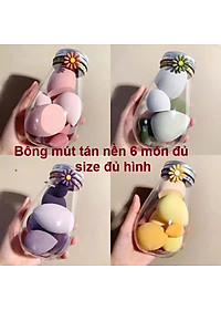 HỘP 6 Bông Mút Đánh Kem Nền Thông Minh - Mút trang điểm - Hàng Chính Hãng - ( Giao Màu ngẫu nhiên )