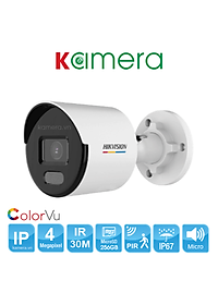Camera IP COLORVU Lite có màu ban đêm, hỗ trợ đèn sáng 30m, tích hợp micro, 4.0MP HIKVISION DS-2CD1047G0-LUF(C) (Hàng chính hãng)