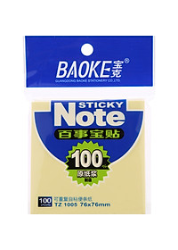 Bộ 3 Xấp Giấy Note Vàng Baoke 1005 - 76 x 76 mm (100 sheets/Xấp)