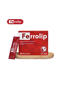 Sắt Bột Buccal Tan Ngay Trong Miệng Ferrolip Hộp 20 gói giành cho người thiếu máu đặc biệt các mẹ sau sinh