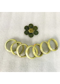 Vòng tay Đá Tự Nhiên Serpentine màu vàng bản dẹt cho người mệnh Thủy và Kim vongtaymenhthuy