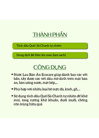  Nước xịt đa năng hữu cơ Bồ hòn và Tinh dầu Sả Chanh 500ml thương hiệu Ecocare