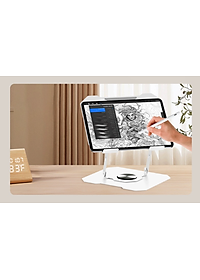 Kệ đỡ giá đỡ đế tản nhiệt dành cho laptop, macbook, máy tính hợp kim nhôm gấp gọn xoay 360 độ nhiều nấc độ cao - K2 - Hàng chính hãng