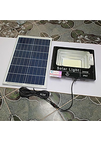 Đèn led pha năng lượng mặt trời 300w IP67 có remote tấm pin rời dây dài 5m 