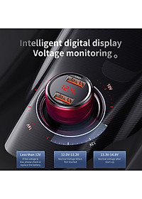 Tẩu củ sạc nhanh đa năng dành cho xe hơi / ô tô 2 cổng USB hiệu Baseus Dual-USB (45W - 6A, Công nghệ sạc nhanh Quick Charge 3.0 / Quick Chagre 4.0, 2 cổng USB Car Charger) - hàng chính hãng