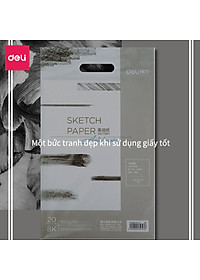 Giấy Vẽ Chuyên Dụng Deli 265X380Mm - 110/160/180Gsm, 20 Tờ - 1 Quyển - 73607/73611/73613