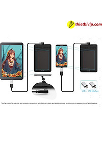 Bảng Vẽ Điện Tử XP-PEN Deco Mini7W Android Wireless Hỗ Trợ Cảm Ứng Nghiêng - Hàng Chính Hãng
