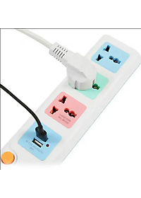 Ổ Cắm Điện Nối Dài COMET CES5303 2500W Dây 3M, 3 Ổ Cắm 3 Chấu, 2 Cổng Sạc USB