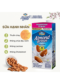 Thùng Sữa Hạt Hạnh Nhân ALMOND BREEZE Không Đường 946ml x 12 Hộp