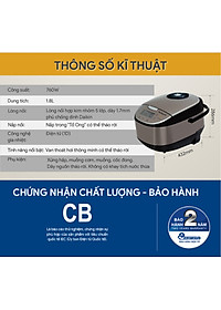 Nồi Cơm Điện Tử BlueStone RCB-5938 (1,8 Lít) - Hàng chính hãng