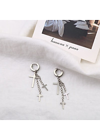 Bông tai chữ thập xích thả tua rua đẳng cấp