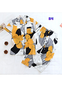 Bộ Đồ Pijama Nữ Mặc Nhà, Quần Áo Ngủ Nữ Ngắn Tay Azuno BN196 Chất Liệu Cotton Lụa Cho Mùa Hè 