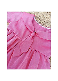 Đầm Meiko Hồng Lá Sen Nơ Cổ Hồng Cho Bé Gái SoraChan - M066