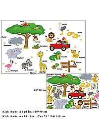 Decal dán tường từ tiếng anh về loài vật cho bé ZOOYOO SK9084-kiddecals