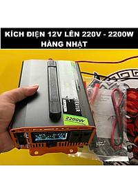 Bộ Kích Điện Sóng Sin Chuẩn 2200W 12V Lên 220V Hàng Nhật - Màn Hình LED Báo Vôn, Dòng, Nhiệt Độ, ĐÈN TRANG TRÍ , ĐỒNG HỒ TREO TƯỜNG