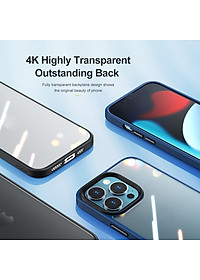 Ốp lưng chống sốc viền cao su cho iPhone 14 Plus (6.7 inch) thiết kế mặt lưng trong suốt Hiệu Rock hybrid Protective Case (độ đàn hồi cao, bảo vệ toàn diện, tản nhiệt tốt) - hàng nhập khẩu