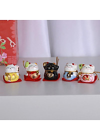 Bộ tượng ngũ mèo thần tài mini - Hàng chính hãng