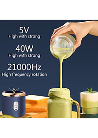 Máy Xay Sinh Tố Mini Cầm Tay Sử Dụng Pin Sạc Cổng USB, Máy Xay Mini 6 Lưỡi Siêu Tiện Lợi - Hàng chính hãng MINIIN (Giao màu ngẫu nhiên)