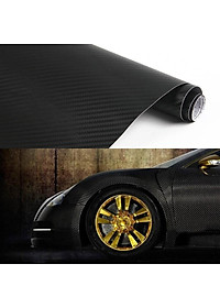 Decal 3D Cacbon màu đen trang trí cho xe hơi, xe máy, điện thoại, máy tính ( 40 x 120 cm)