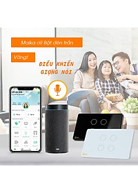 Công tắc thông minh HUNONIC DATIC 4 nút màu trắng - Điều khiển từ xa bằng điện thoại - Công nghệ 4.0