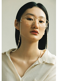 Dây hạt trai đeo kính chuỗi hạt vàng phong cách retro cổ điển Pháp trang sức thiết kế handmade