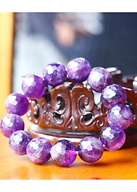 Vòng thạch anh tím hạt đa giác size 16mm mệnh hỏa. thổ - Ngọc Quý Gemstones