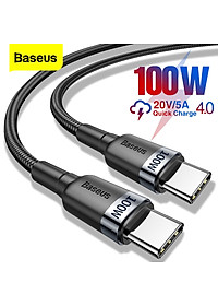 Dây cáp sạc nhanh 100W chuẩn PD 2.0 Type C to type-c QC 3.0 hiệu Baseus Cafule type c to Type C cho iPad Pro 2018 / 2020 / Samsung / Huawei / Xiaomi / Tablet / Macbook / Laptop Type C - Hàng nhập khẩu