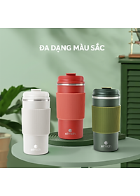 Ly giữ nhiệt inox 304 Elmich EL8345 480ml, Hàng chính hãng, lớp silicone chống trượt - JoyMall