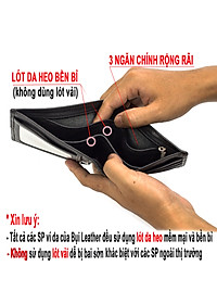 Ví nam, bóp nam da bò sáp Bụi Leather V106 - Bảo hành 12 tháng