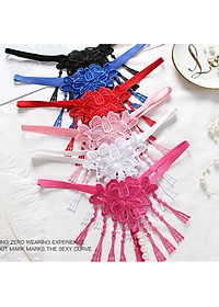 Quần lót nữ kết hoa đính kèm hạt lọt khe gợi cảm - Màu đen