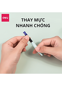 Bút Máy Học Sinh Deli - Bút Máy Cho Học Sinh Tiểu Học Kèm Ống Mực Xanh - Bút Viết Nhanh Mướt - SF520