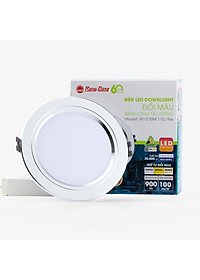 Đèn âm trần Downlight Đổi màu Viền Bạc D AT10L ĐM 110 9W 