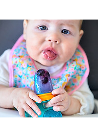 Túi nhai ăn dặm chống hóc silicon kèm gặm nướu và nắp làm kem cho bé Marcus & Marcus, từ 6 tháng - Ollie