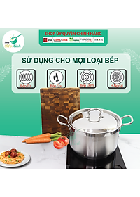 Nồi luộc gà cao cấp FiveStar Standard 3 đáy từ N32-3D nắp inox 32cm , tặng 2 muỗng canh