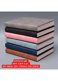Sổ tay bìa da PU KHẮC TÊN cỡ A5 sổ ghi chép quà tặng văn phòng phẩm hội nghị 360 trang B122