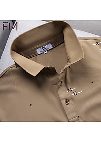 Áo polo nam phối họa tiết trẻ trung năng động, chất thun Polyester chống nhăn, chống bắm bụi - FORMEN SHOP - FMPS212