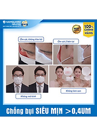 ComBo 10 Chiếc Khẩu Trang KF94 - Form 3D Cao Cấp Chống Bụi Siêu Mịn 0.4um Anyguard Chính Hãng - 4 Lớp Bảo Vệ Tối Ưu Dành Cho Người Lớn - ISO 9001:2015, ISO 13485:2016, QCVN 01:2017/BTC