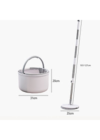 Bộ Cây Lau Nhà Thông Minh K8 Xoay 360 Độ, Siêu Nhanh - Chổi Lau Nhà Tách Nước, Cán Inox Chắc Chắn, Tiện Lợi, Sạch Gọn - Hàng Loại 1 - Chính Hãng MINIIN