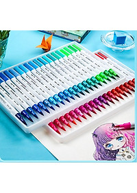 Bộ Bút lông kim 2 đầu brush dùng để vẽ, tô màu,Sketch hoặc viết calligraphy-set 48/72/100 màu Laluna- B63