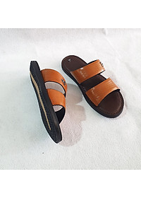 Dép da nam hai quai Trường Hải da bò thật 3 màu nâu,đen, vàng DN125MĐ